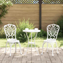 Zestaw Bistro Ogrodowego 3 pcs Biały Aluminium