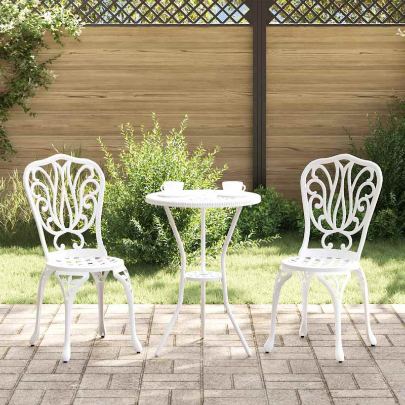 Zestaw Bistro Ogrodowego 3 pcs Biały Aluminium