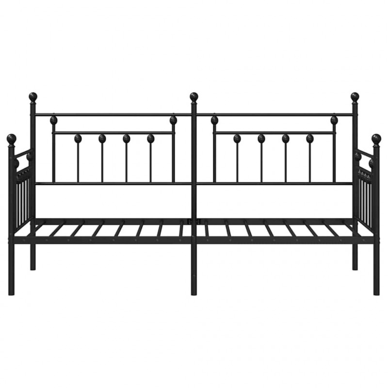 Rama łóżka dziennego Z zagłówkiem Czarny 75 x 190 cm Stal
