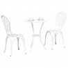 Zestaw Bistro Ogrodowego 3 pcs Biały Aluminium