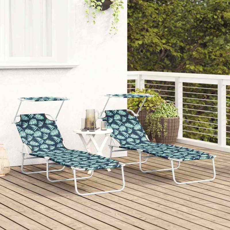 Leżak 2 pcs Zielony 58 x 188 x 77cm Poliester