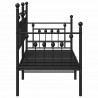 Rama łóżka dziennego Z zagłówkiem Czarny 75 x 190 cm Stal