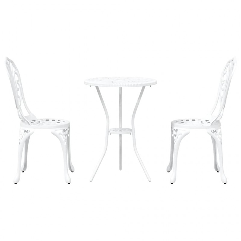 Zestaw Bistro Ogrodowego 3 pcs Biały Aluminium