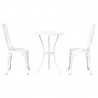 Zestaw Bistro Ogrodowego 3 pcs Biały Aluminium