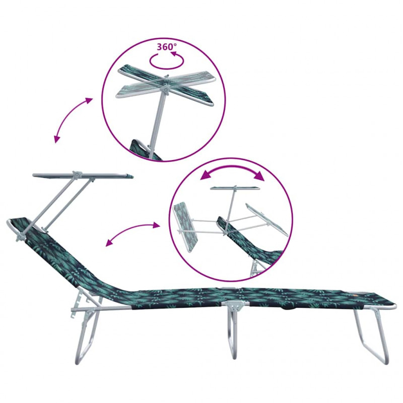 Leżak 2 pcs Zielony 58 x 188 x 77cm Poliester