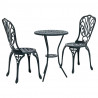 Zestaw Bistro Ogrodowego 3 pcs Zielony Aluminium
