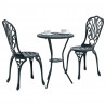Zestaw Bistro Ogrodowego 3 pcs Zielony Aluminium