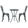 Zestaw Bistro Ogrodowego 3 pcs Zielony Aluminium