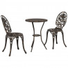 Zestaw Bistro Ogrodowego 3 pcs kolor bronzu Aluminium