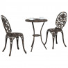 Zestaw Bistro Ogrodowego 3 pcs kolor bronzu Aluminium
