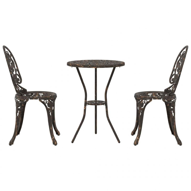 Zestaw Bistro Ogrodowego 3 pcs kolor bronzu Aluminium