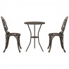 Zestaw Bistro Ogrodowego 3 pcs kolor bronzu Aluminium