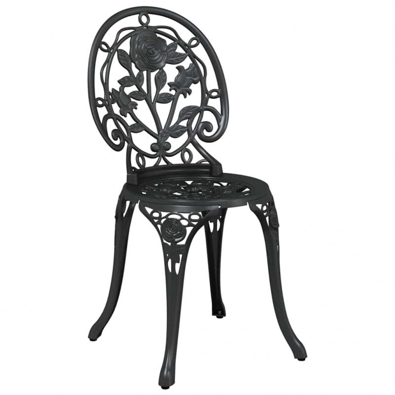 Zestaw Bistro Ogrodowego 3 pcs Czarny Aluminium