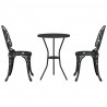 Zestaw Bistro Ogrodowego 3 pcs Czarny Aluminium
