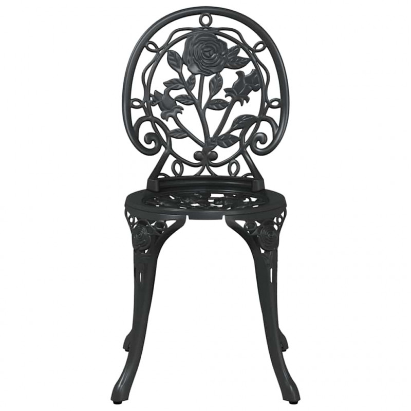 Zestaw Bistro Ogrodowego 3 pcs Czarny Aluminium