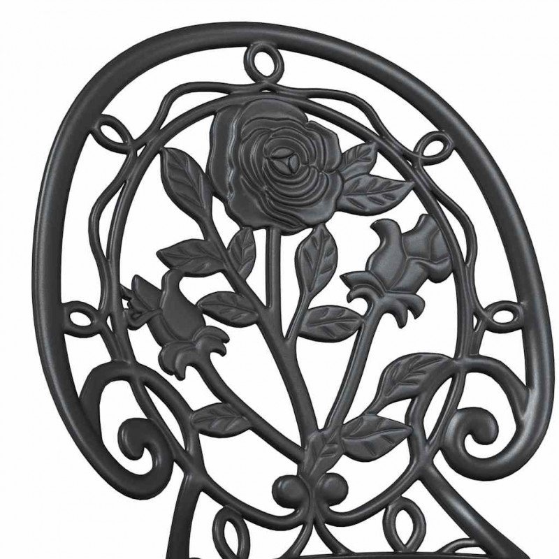 Zestaw Bistro Ogrodowego 3 pcs Czarny Aluminium
