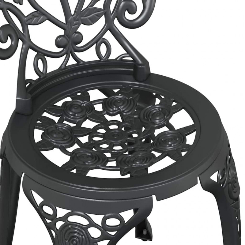 Zestaw Bistro Ogrodowego 3 pcs Czarny Aluminium