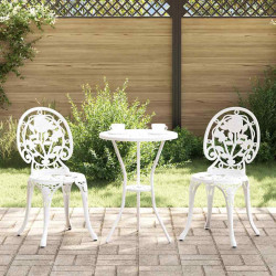 Zestaw Bistro Ogrodowego 3 pcs Biały Aluminium