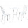 Zestaw Bistro Ogrodowego 3 pcs Biały Aluminium