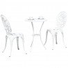 Zestaw Bistro Ogrodowego 3 pcs Biały Aluminium