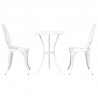 Zestaw Bistro Ogrodowego 3 pcs Biały Aluminium