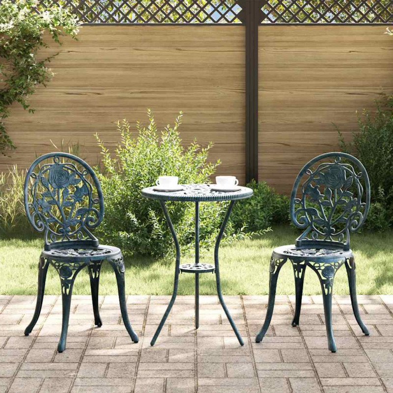 Zestaw Bistro Ogrodowego 3 pcs Zielony Aluminium