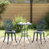 Zestaw Bistro Ogrodowego 3 pcs Zielony Aluminium