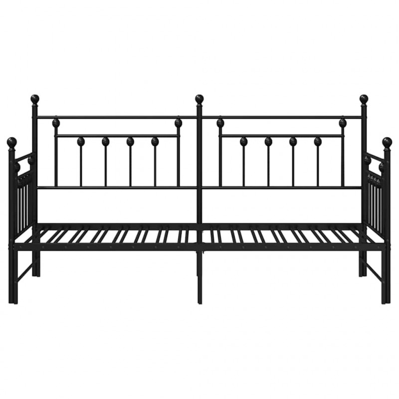 Rama łóżka dziennego Czarny 75 x 190 cm Stal