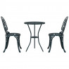 Zestaw Bistro Ogrodowego 3 pcs Zielony Aluminium