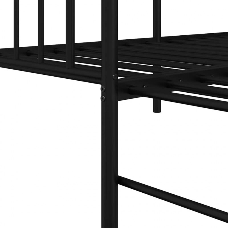 Rama łóżka dziennego Czarny 75 x 190 cm Stal
