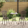 Zestaw Bistro Ogrodowego 3 pcs kolor bronzu Aluminium