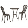 Zestaw Bistro Ogrodowego 3 pcs kolor bronzu Aluminium