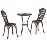 Zestaw Bistro Ogrodowego 3 pcs kolor bronzu Aluminium