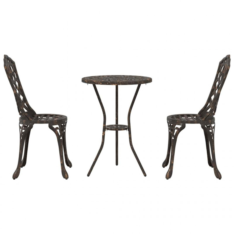 Zestaw Bistro Ogrodowego 3 pcs kolor bronzu Aluminium