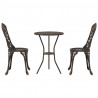 Zestaw Bistro Ogrodowego 3 pcs kolor bronzu Aluminium