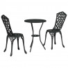 Zestaw Bistro Ogrodowego 3 pcs Czarny Aluminium