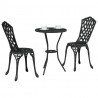 Zestaw Bistro Ogrodowego 3 pcs Czarny Aluminium