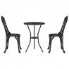 Zestaw Bistro Ogrodowego 3 pcs Czarny Aluminium