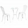 Zestaw Bistro Ogrodowego 3 pcs Biały Aluminium