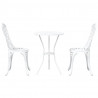 Zestaw Bistro Ogrodowego 3 pcs Biały Aluminium