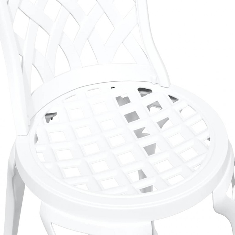 Zestaw Bistro Ogrodowego 3 pcs Biały Aluminium