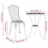 Zestaw Bistro Ogrodowego 3 pcs Biały Aluminium
