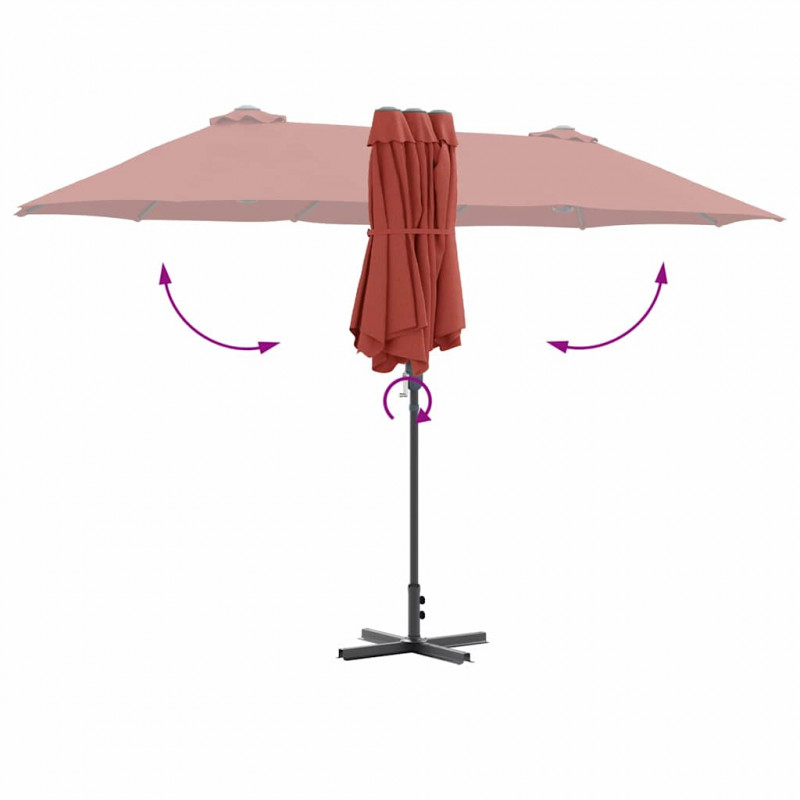 Parasolka ogrodowa terakota 370 x 197 x 239 cm