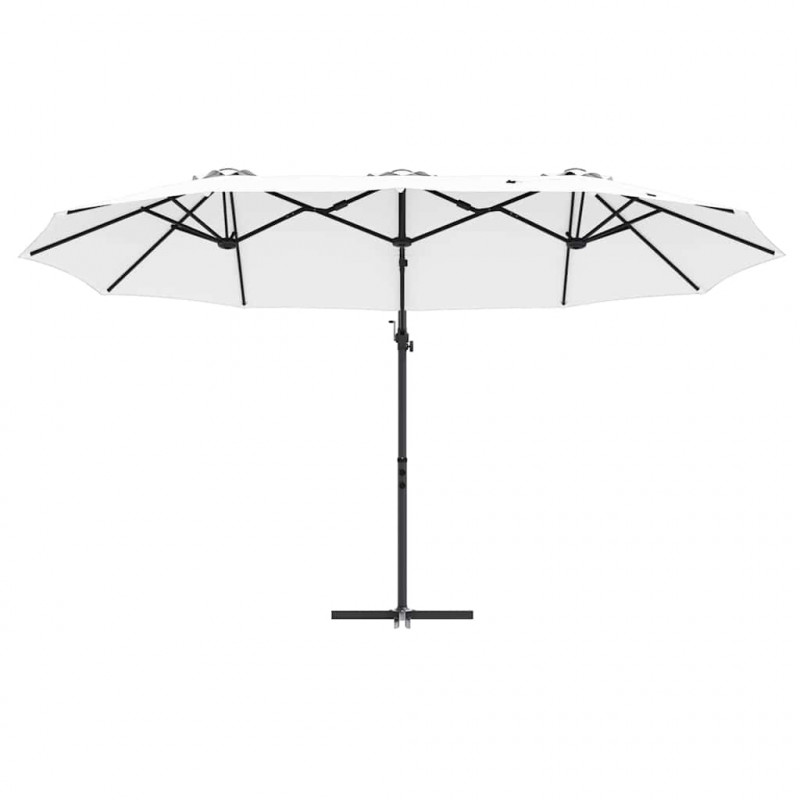 Parasol plażowy piaskowy 372 x 198 x 243 cm