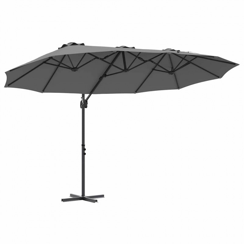 Parasol plażowy Antracyt 372 x 198 x 243 cm