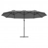Parasol plażowy Antracyt 372 x 198 x 243 cm