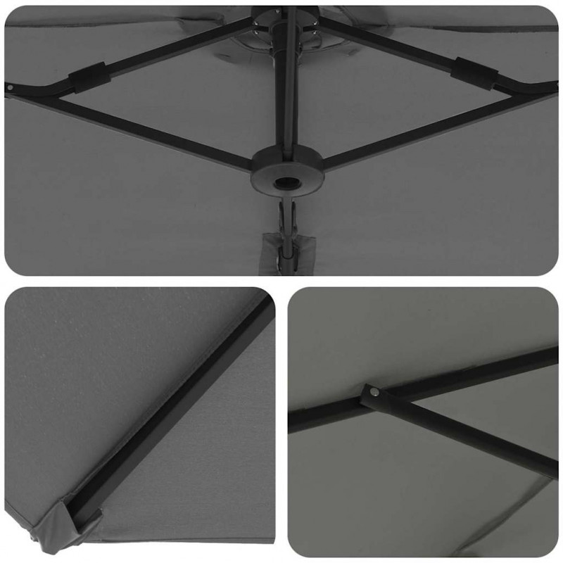 Parasol plażowy Antracyt 372 x 198 x 243 cm