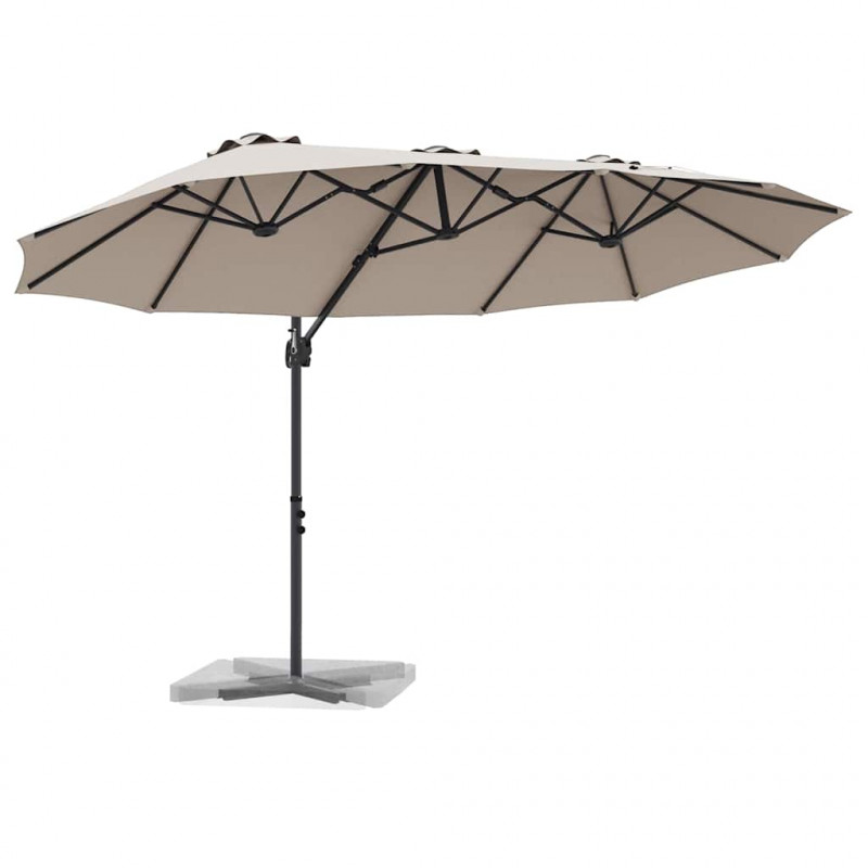 Parasol plażowy Ciemnoszary 372 x 198 x 243 cm