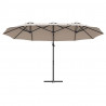 Parasol plażowy Ciemnoszary 372 x 198 x 243 cm
