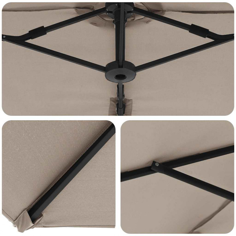 Parasol plażowy Ciemnoszary 372 x 198 x 243 cm
